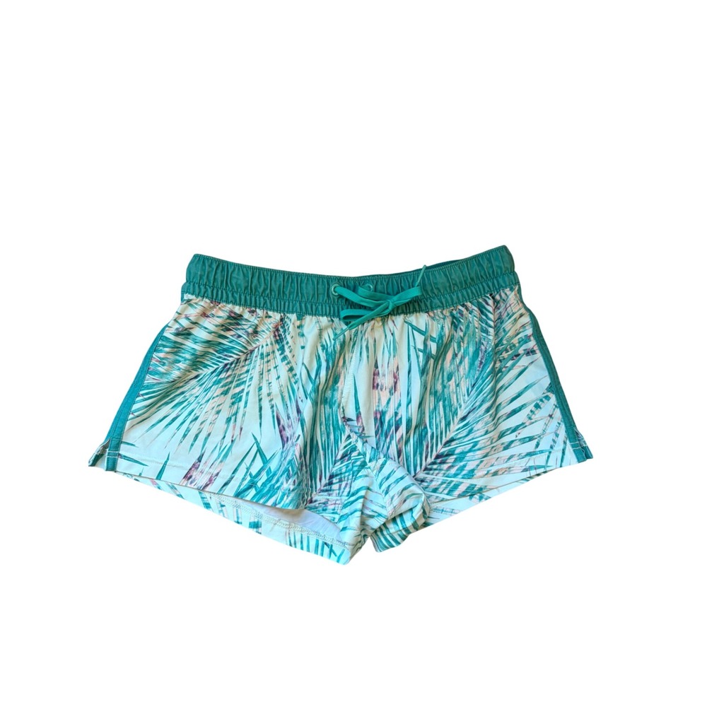 Salt Life Womens Tropical Palm Print Board Shorts Teal Green Pink Medium